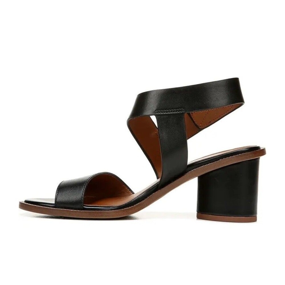 Franco Sarto Womens Size 7.5 Black Leather Barda Block Heel Crossover Sandals - Picture 8 of 8